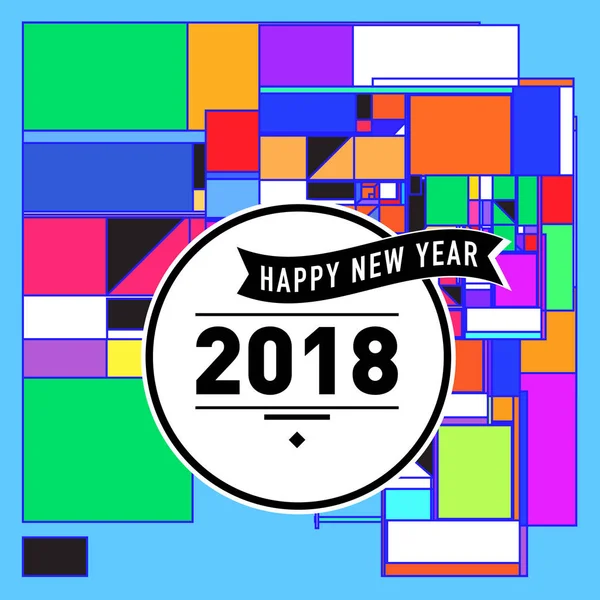 Bonne Année 2018 Design Abstrait Coloré Éléments Vectoriels Pour Calendrier — Image vectorielle