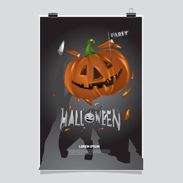 Fröhliches Halloween Plakat Vektor Illustration Halloween Party — Stockvektor