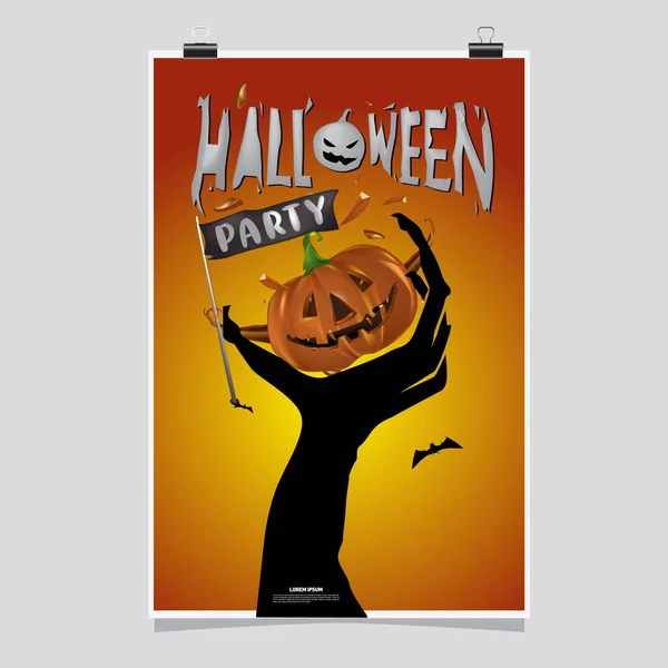 Feliz Cartel Halloween Vector Ilustración Fiesta Halloween — Archivo Imágenes Vectoriales