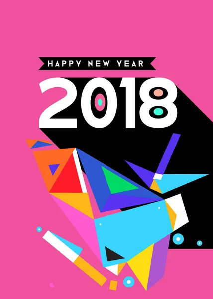 Bonne Année 2018 Design Abstrait Coloré Éléments Vectoriels Pour Calendrier — Image vectorielle