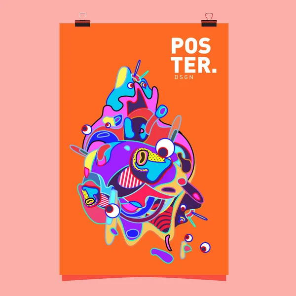 Набор Абстрактных Цветовых Покрытий Состав Жидких Форм Плакаты Футуристического Дизайна — стоковый вектор