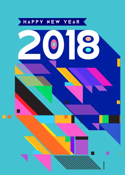 Bonne Année 2018 Design Abstrait Coloré Éléments Vectoriels Pour Calendrier — Image vectorielle