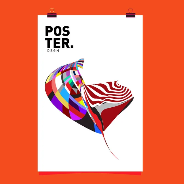 Abstract Kleurrijk Bochtige Vloeibare Cover Poster Ontwerpsjabloon Platte Lijn Vorm — Stockvector