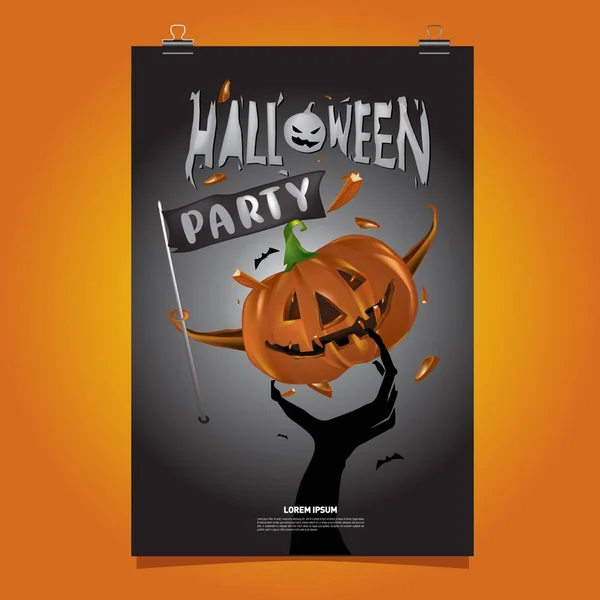 Feliz Cartel Halloween Vector Ilustración Fiesta Halloween — Vector de stock