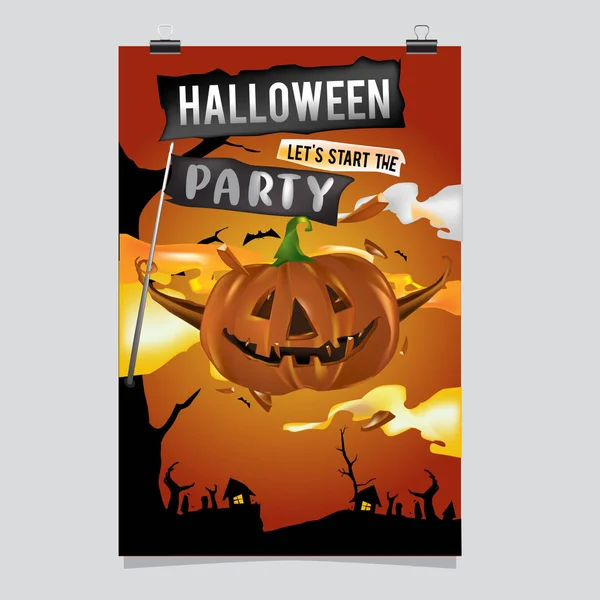 Joyeux Poster Halloween Illustration Vectorielle Halloween Party — Image vectorielle