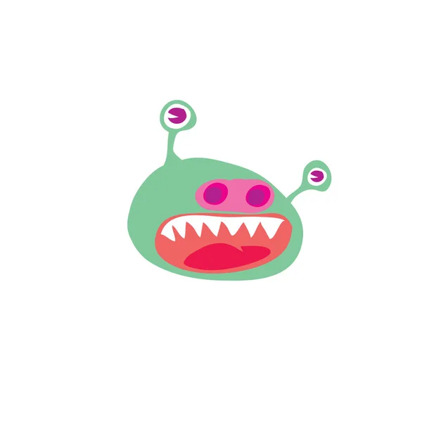 子供のためのベクトル キュートなモンスターのロゴ おもちゃ屋さんのロゴ — ストックベクタ