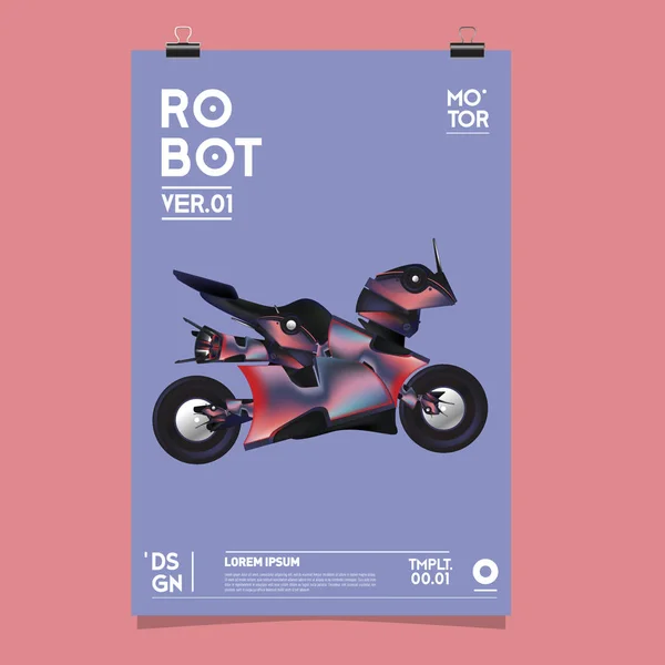 Vector Realistic Robot Illustration. Robot and toys design festival poster template.