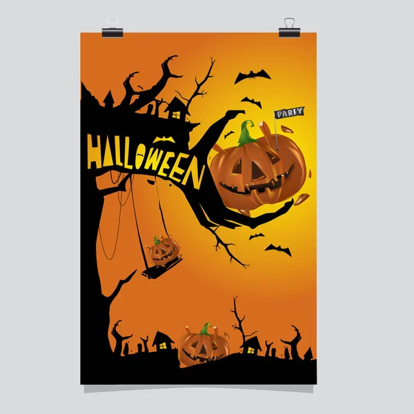 Happy Halloween Plakat Ilustracja Wektorowa Halloween Party — Wektor stockowy