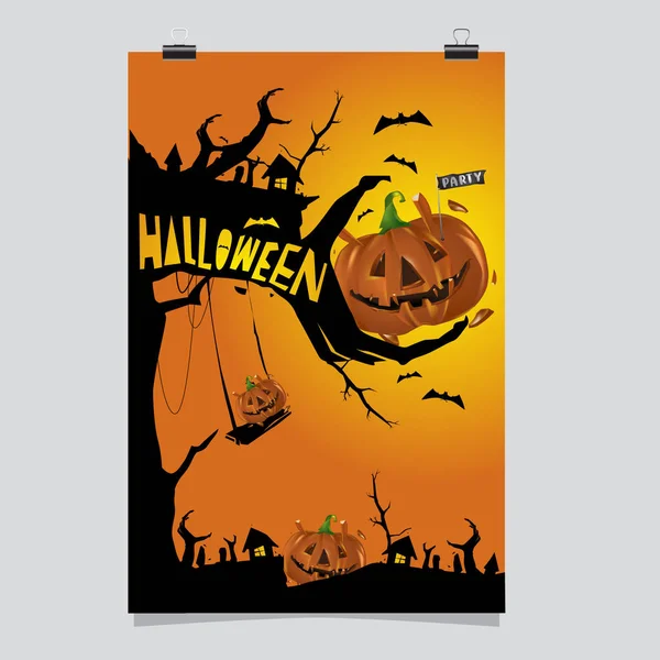 Joyeux Poster Halloween Illustration Vectorielle Halloween Party — Image vectorielle