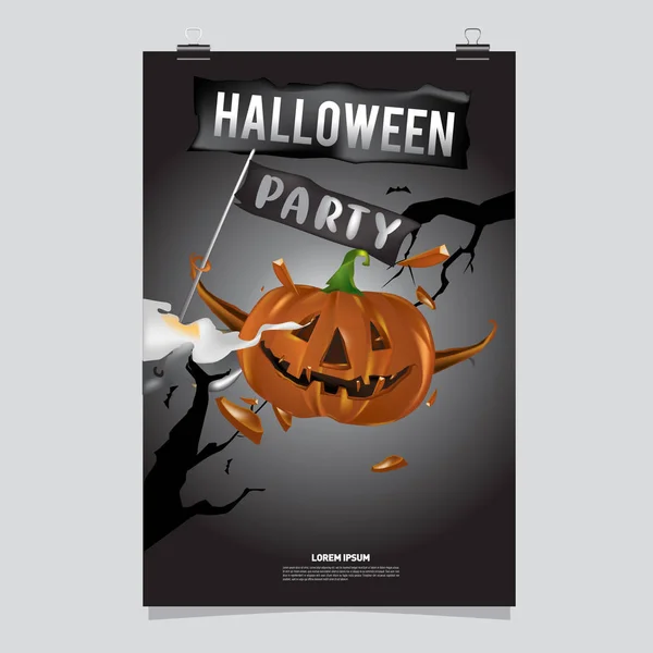 Feliz Cartel Halloween Vector Ilustración Fiesta Halloween — Archivo Imágenes Vectoriales