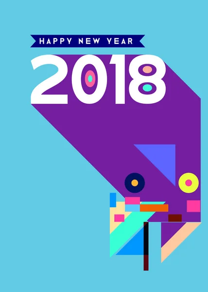 Bonne Année 2018 Design Abstrait Coloré Éléments Vectoriels Pour Calendrier — Image vectorielle