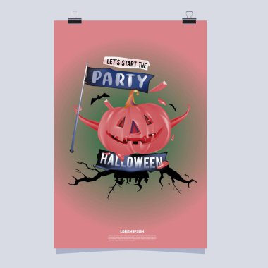 Cadılar Bayramın kutlu olsun Poster. Vektör çizim Cadılar Bayramı partisi.