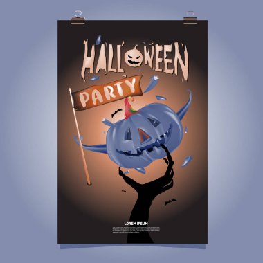 Cadılar Bayramın kutlu olsun Poster. Vektör çizim Cadılar Bayramı partisi.