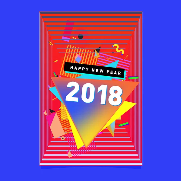 Bonne Année 2018 Design Abstrait Coloré Éléments Vectoriels Pour Calendrier — Image vectorielle