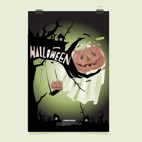 Joyeux Poster Halloween Illustration Vectorielle Halloween Party — Image vectorielle