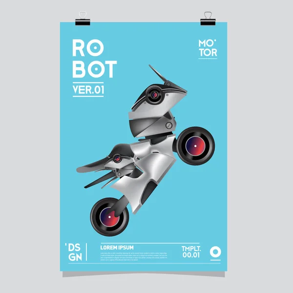 Ilustracja Wektorowa Realistyczne Robot Robot Zabawki Zaprojektować Plakat Festiwalu Szablonu — Wektor stockowy