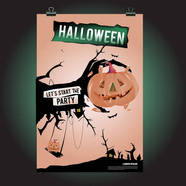 Joyeux Poster Halloween Illustration Vectorielle Halloween Party — Image vectorielle