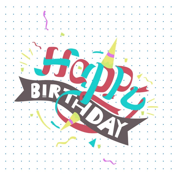 Feliz Cumpleaños Tipografía Vector Diseño Para Tarjetas Felicitación Póster Con — Vector de stock