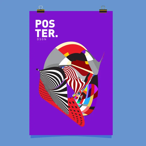 다채로운 매력적인 포스터 디자인 파일을 추상화 합니다 형태와 레이아웃 디자인 — 스톡 벡터