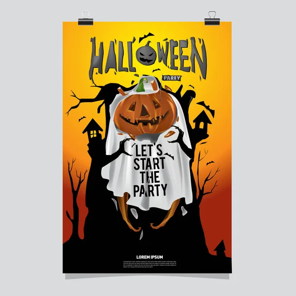 Fröhliches Halloween Plakat Vektor Illustration Halloween Party — Stockvektor
