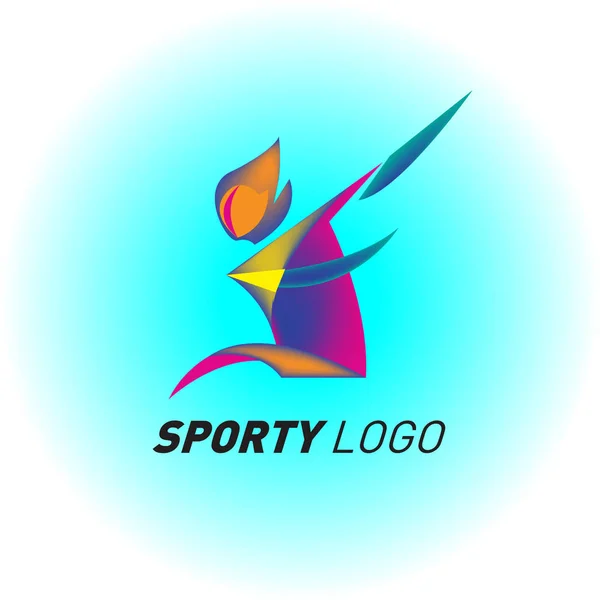 Logo Dinámico Colorido Del Deporte Icono Plantilla Diseño Actividades Deportivas — Vector de stock