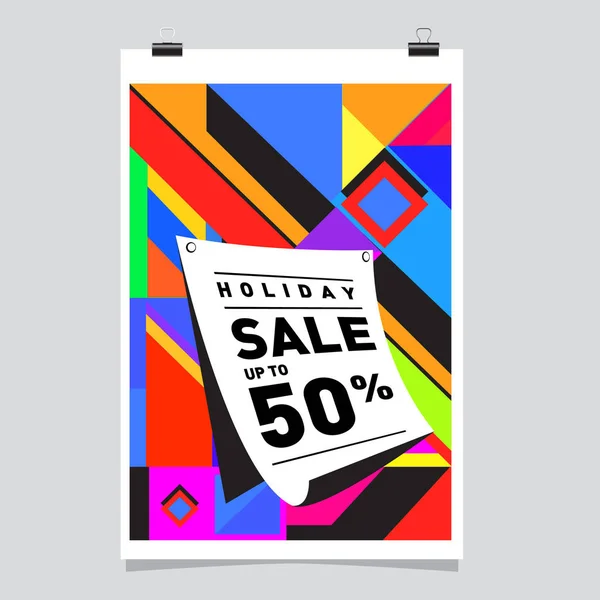 sale memphis style web banner. Fashion and travel discount poster. Vector holiday Abstract colorful illustration with special offer and promotion.