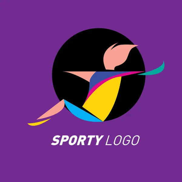 Logo Dinámico Colorido Del Deporte Icono Plantilla Diseño Actividades Deportivas — Vector de stock