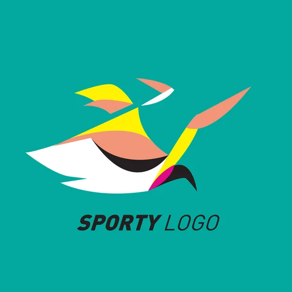 Barevný Dynamický Sport Logo Ikony Sportovní Klání Šablona Návrhu Zdravotní — Stockový vektor