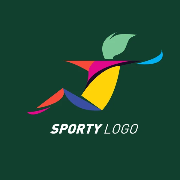 Renkli Dinamik Spor Logo Kutsal Kişilerin Resmi Spor Olay Sağlık — Stok Vektör