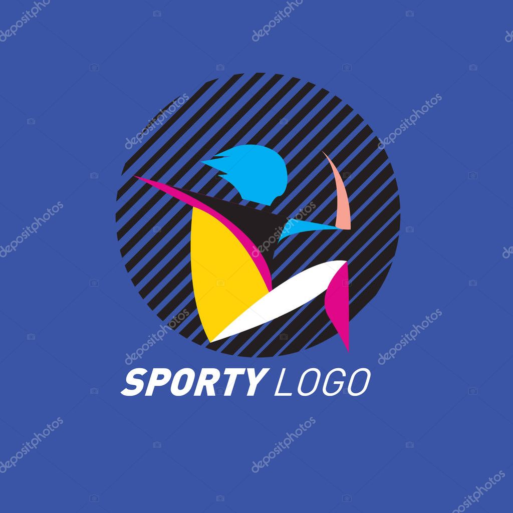 Colorful Dynamic Sport Logo and Icon. Sport Event and Health Activity Design Template.
