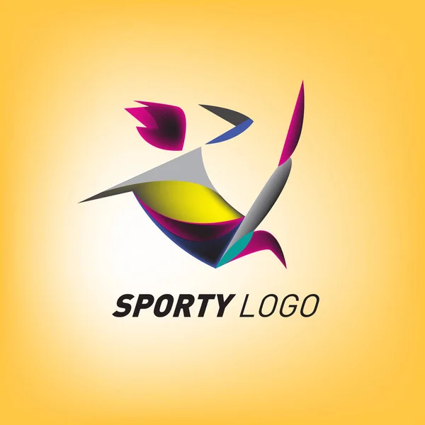 Logo Dinámico Colorido Del Deporte Icono Plantilla Diseño Actividades Deportivas — Vector de stock