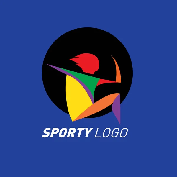 Logo Dinámico Colorido Del Deporte Icono Plantilla Diseño Actividades Deportivas — Vector de stock