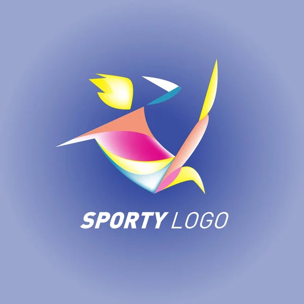 Logo Dinámico Colorido Del Deporte Icono Plantilla Diseño Actividades Deportivas — Vector de stock