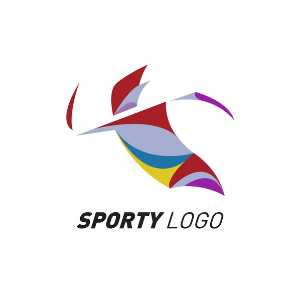 Logo Dinámico Colorido Del Deporte Icono Plantilla Diseño Actividades Deportivas — Vector de stock