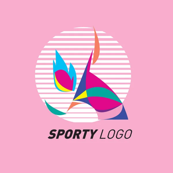 Barevný Dynamický Sport Logo Ikony Sportovní Klání Šablona Návrhu Zdravotní — Stockový vektor
