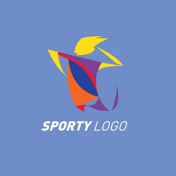 Logo Dinámico Colorido Del Deporte Icono Plantilla Diseño Actividades Deportivas — Vector de stock