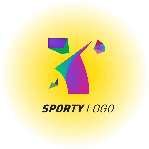 Logo Dinámico Colorido Del Deporte Icono Plantilla Diseño Actividades Deportivas — Vector de stock