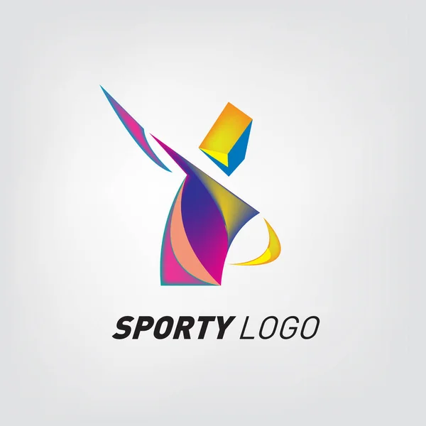 Kolorowe Dynamiczny Sport Logo Ikony Wydarzenie Sportowe Szablon Projektu Aktywność — Wektor stockowy