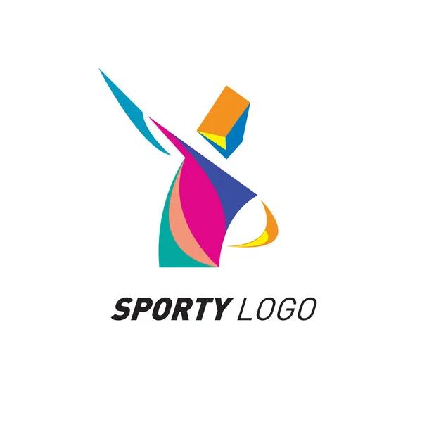 Kolorowe Dynamiczny Sport Logo Ikony Wydarzenie Sportowe Szablon Projektu Aktywność — Wektor stockowy