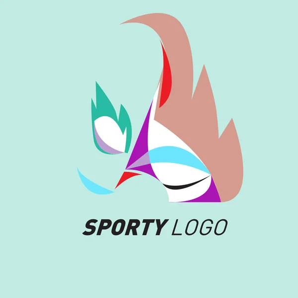 Logo Dinámico Colorido Del Deporte Icono Plantilla Diseño Actividades Deportivas — Vector de stock