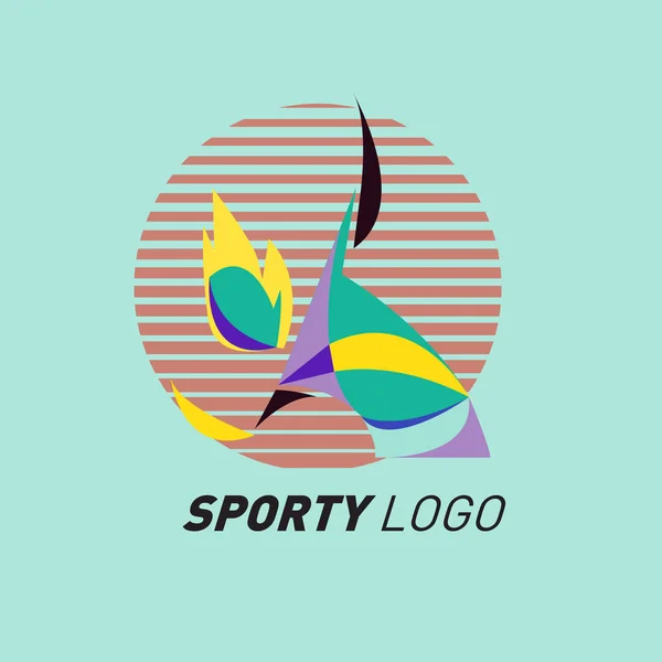 Barevný Dynamický Sport Logo Ikony Sportovní Klání Šablona Návrhu Zdravotní — Stockový vektor