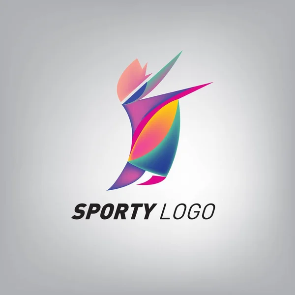 Πολύχρωμα Άθλημα Δυναμικό Λογότυπο Και Εικονίδιο Αθλητικό Γεγονός Και Πρότυπο — Διανυσματικό Αρχείο