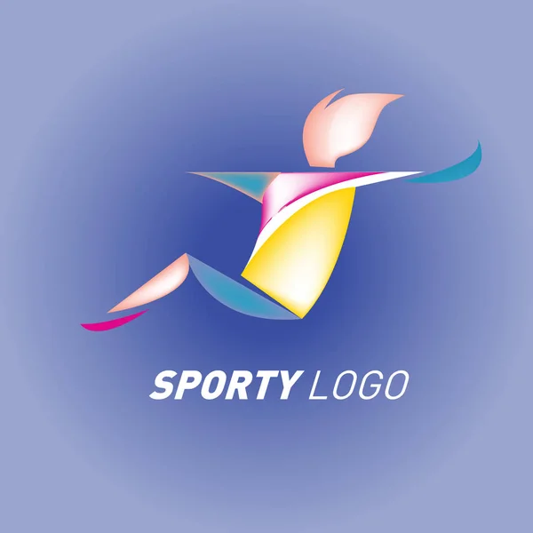 Logo Sportif Dynamique Coloré Icône Modèle Conception Activités Sportives Santé — Image vectorielle