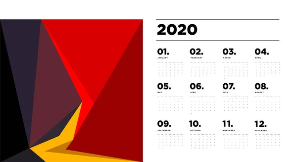 Soyut Motifli Yeni Yıl Takvimi Basitçe Vektör Illüstrasyonu — Stok Vektör