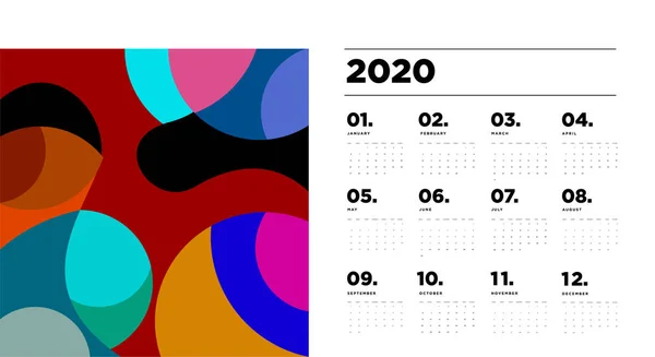 New Year Calendar Abstract Motif Simply Vector Illustration — Stock Vector