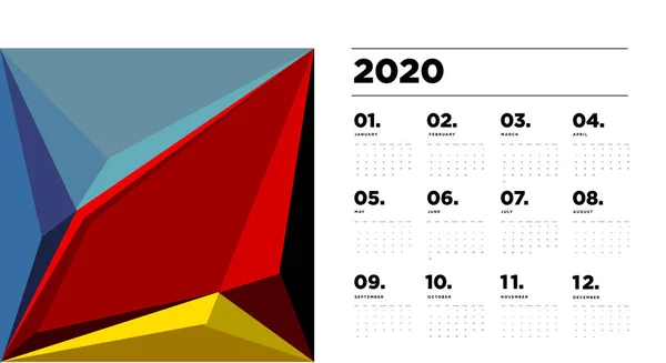 Calendario Año Nuevo Con Motivo Abstracto Simplemente Ilustración Vectorial — Vector de stock