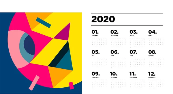 Nowy Rok Kalendarz Abstrakcyjnym Motywem Prostu Wektor Ilustracji — Wektor stockowy