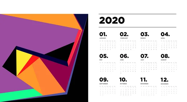 Calendrier Nouvel Avec Motif Abstrait Illustration Simplement Vectorielle — Image vectorielle