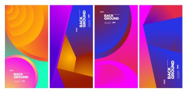 Vektör Renkli Etnik Geometrik Desen Arkaplanı Ayarlandı. Banner, Poster, Kapak, Paketleme Şablonu için Desen Arkaplan Resimleri. - Vektör