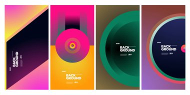 Vektör Renkli Etnik Geometrik Desen Arkaplanı Ayarlandı. Banner, Poster, Kapak, Paketleme Şablonu için Desen Arkaplan Resimleri. - Vektör